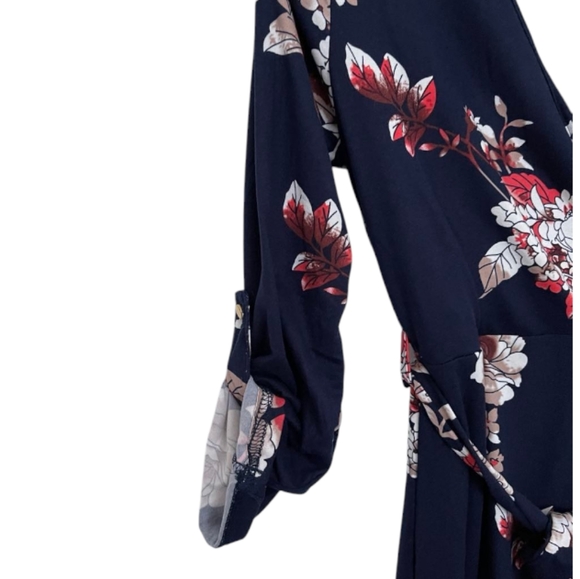 Multi-Coloured Majora Women's Long Sleeve Faux-Wrap Mini Dress - Picture 2 of 12